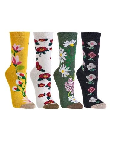 Socken Blumenblüten Motiv, 3 Paar
