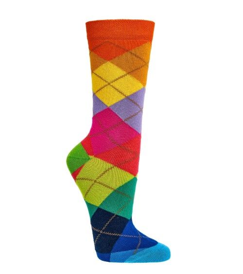 Socken mit farbigem Karo Motiv, 2 Paar