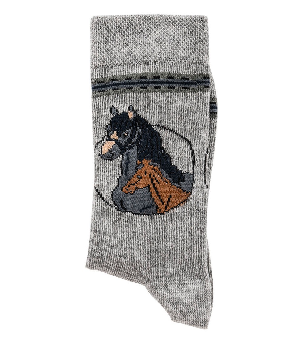 Pferd Motiv Socken grau farbig