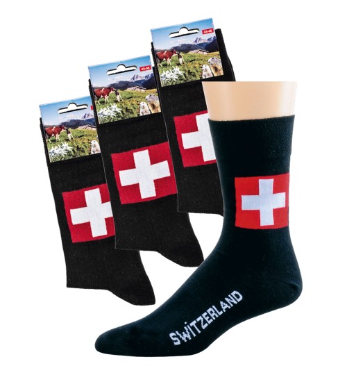 Schweizerkreuz Socken schwarz