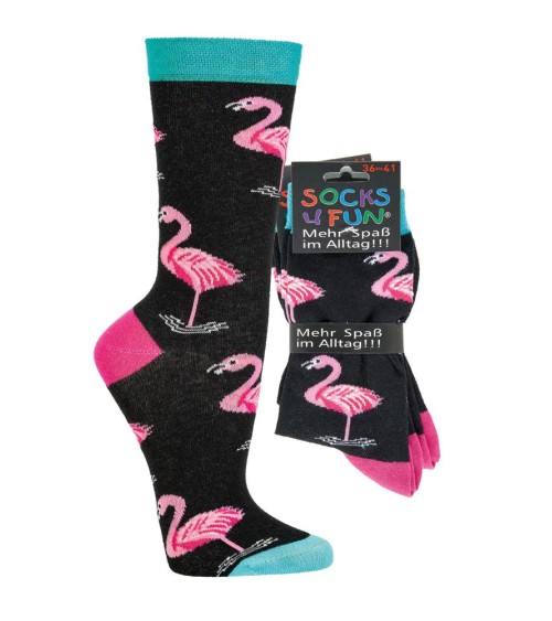 Socken Flamingo Motiv, 2 Paar