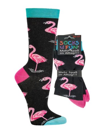 Socken Flamingo Motiv, 2 Paar