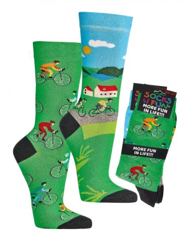 Socken mit Radsport Motiv, 2 Paar