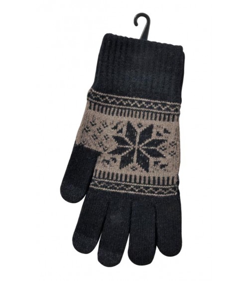 Smartphone Handschuhe schwarz mit winterstern