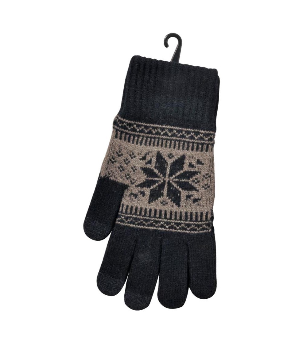 Smartphone Handschuhe schwarz mit winterstern