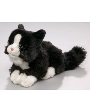 Katze Tuxedo liegend schwarz-weiss