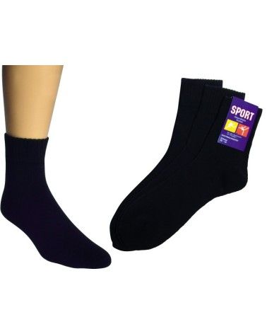 Kurzschaft Tennis Socken, schwarz, 3 Paar