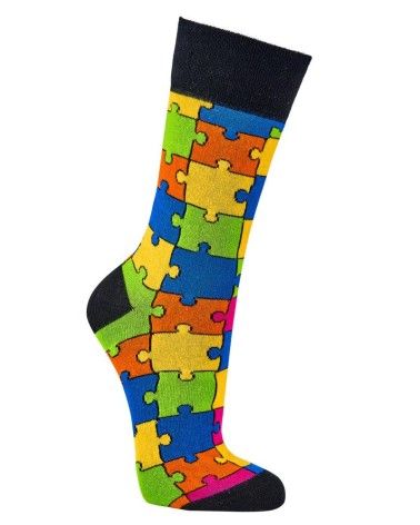 Socken mit Puzzle Motiv, 2 Paar